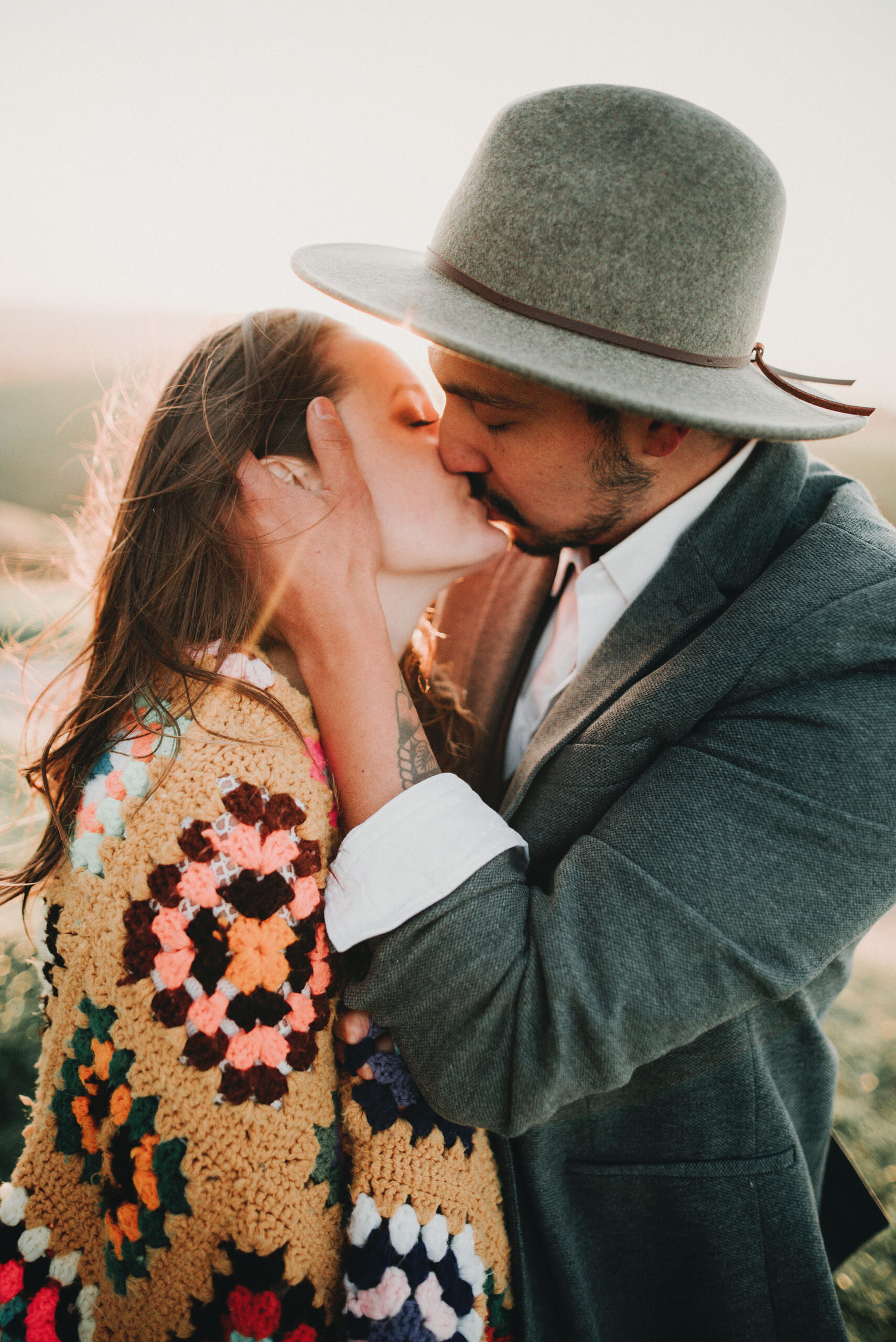 A man kisses his fiance | Sacramento Engagement Photography