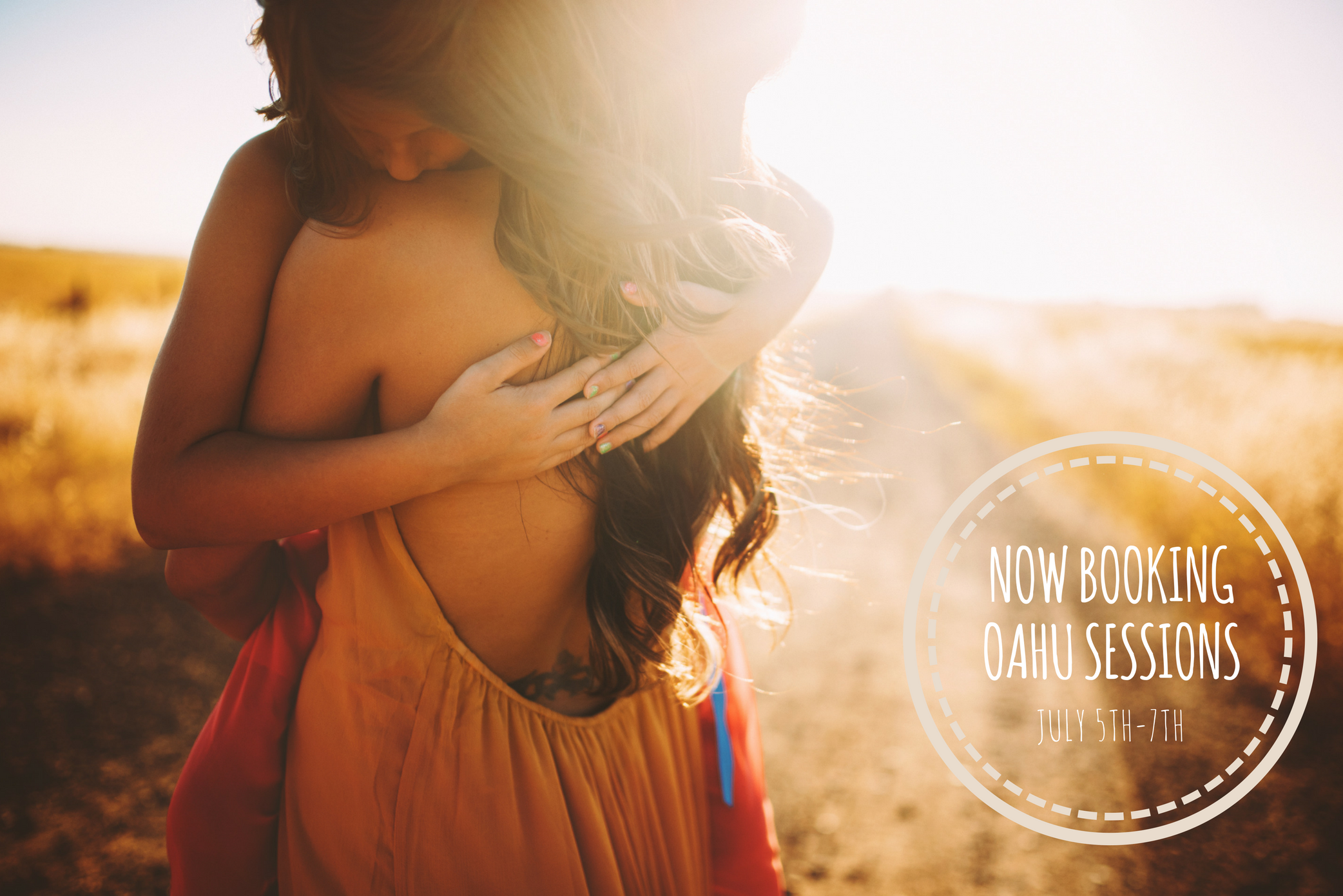 Now Booking Oahu Travel Sessions.........A mother carries her daughter into the sun